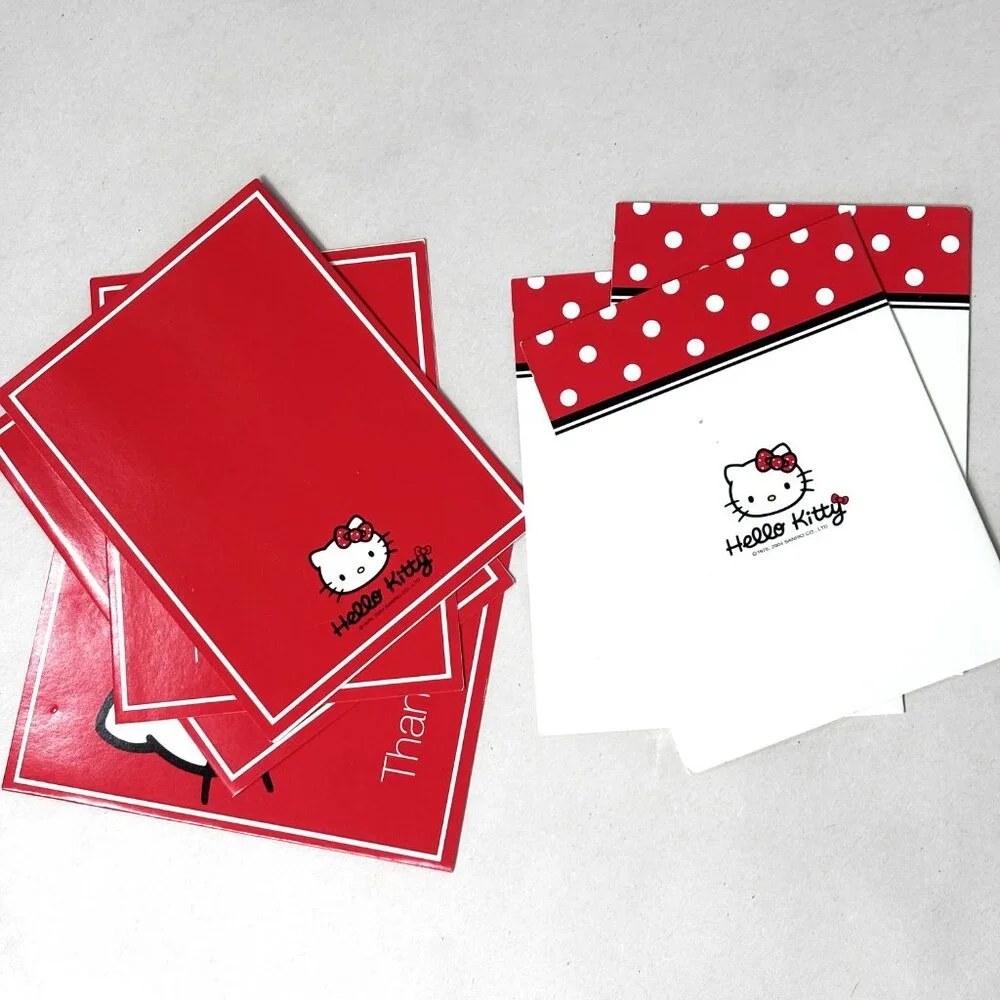 VTG 1976 2004  San Rio Hello Kitty Stationery Blank Notecards Envelope NWOT